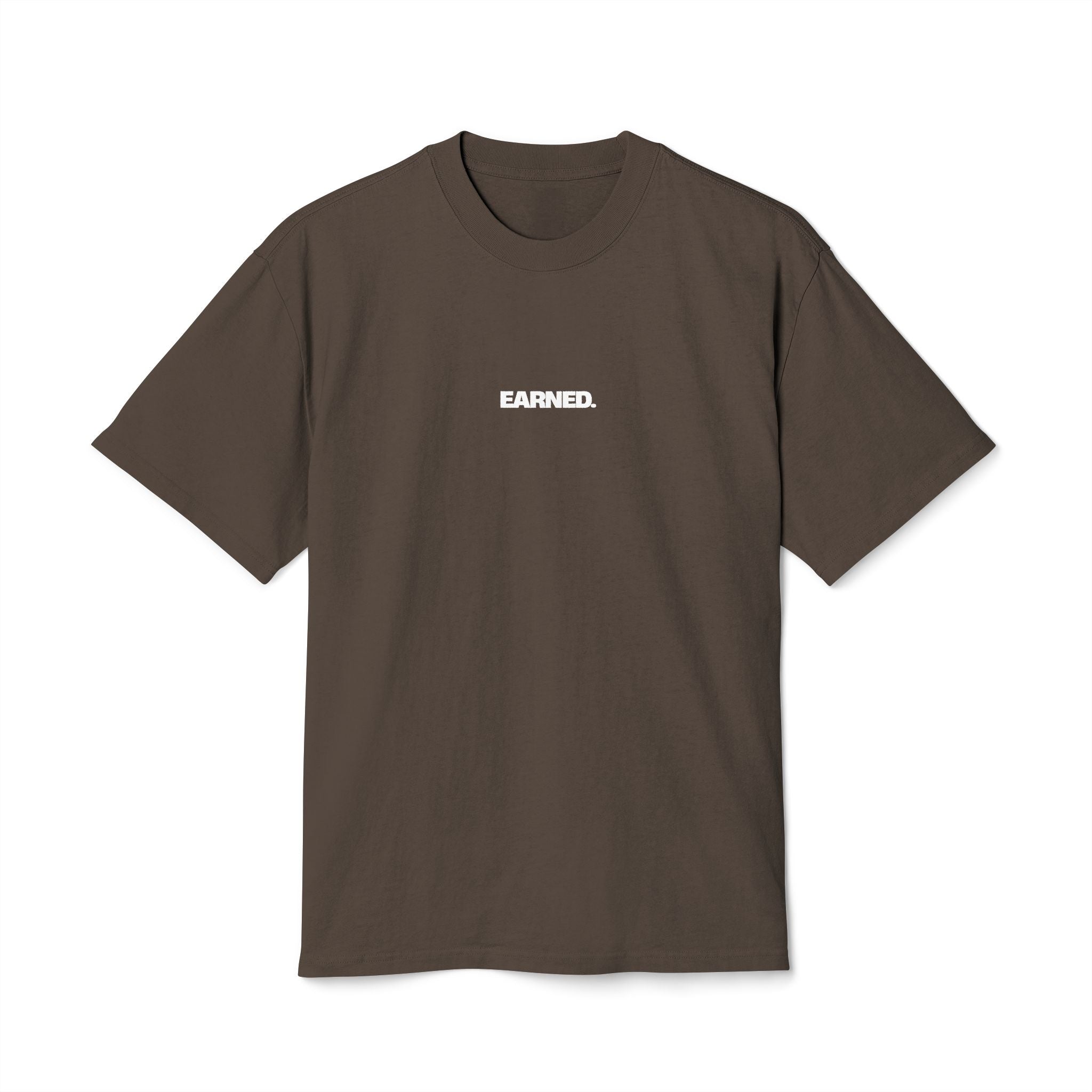 Aubre Krazer Signature Oversized Heavyweight T-Shirt front brown