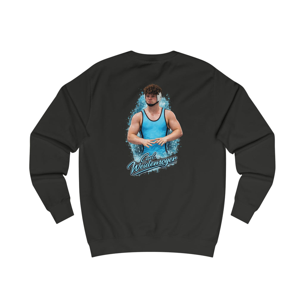Cael Weidemoyer wrestling signature artwork crewneck back black