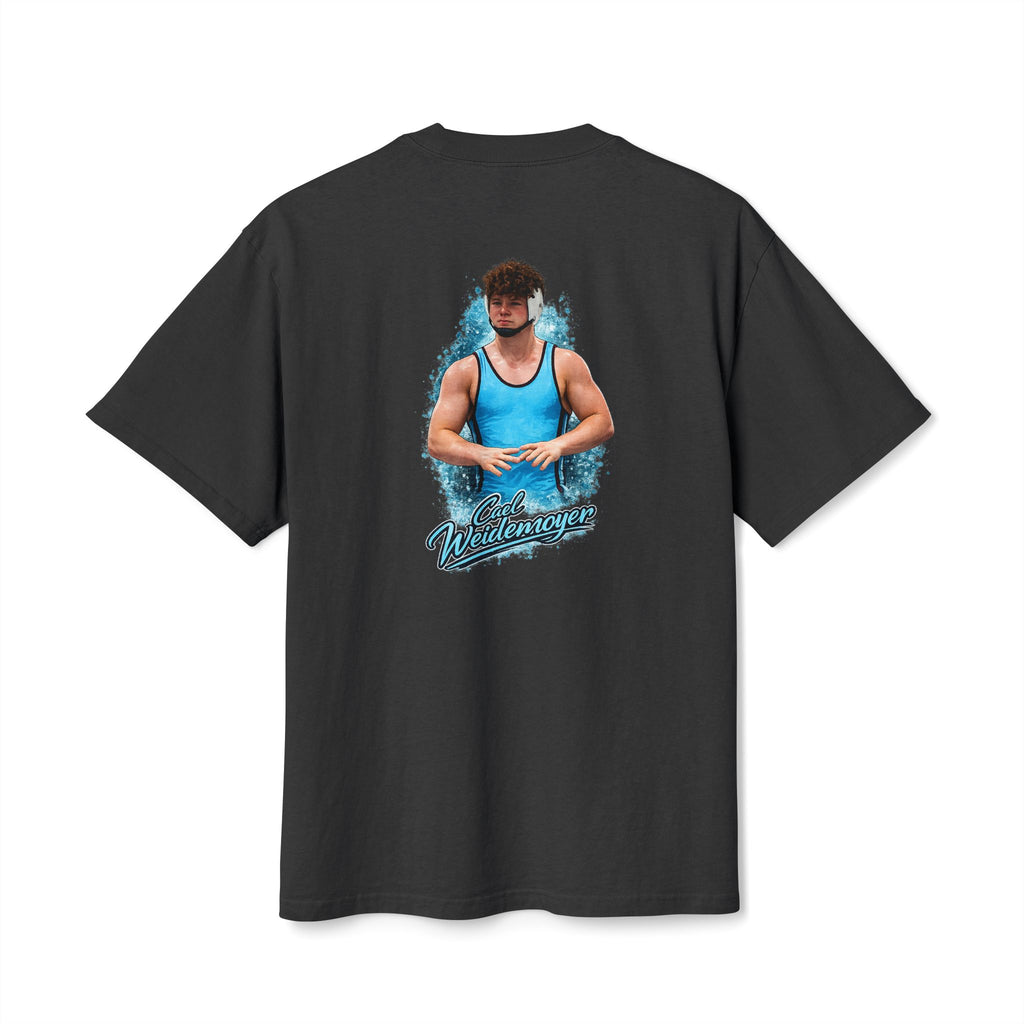 Cael Weidemoyer wrestling signature artwork oversized heavyweight t-shirt back black