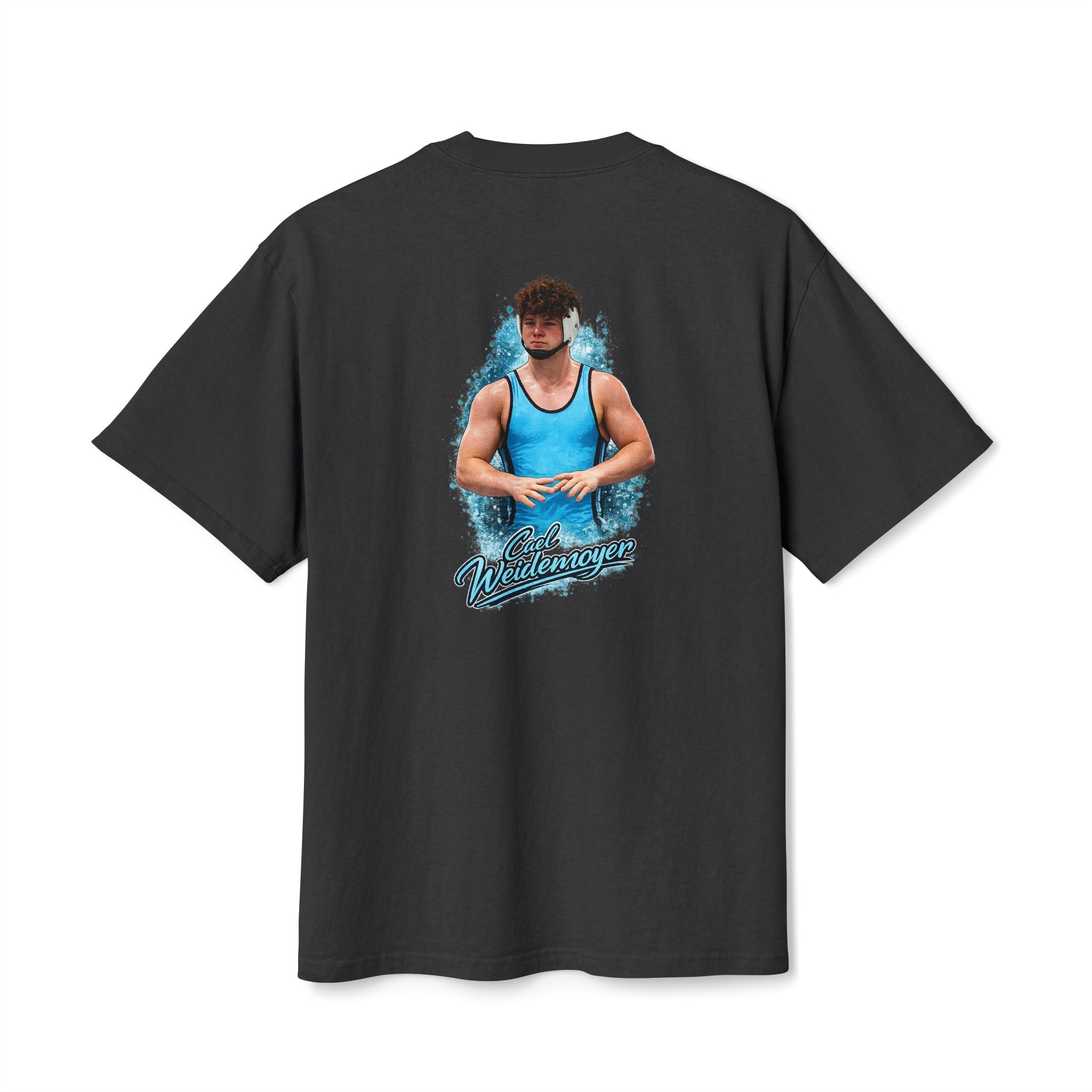 Cael Weidemoyer wrestling signature artwork oversized heavyweight t-shirt back black