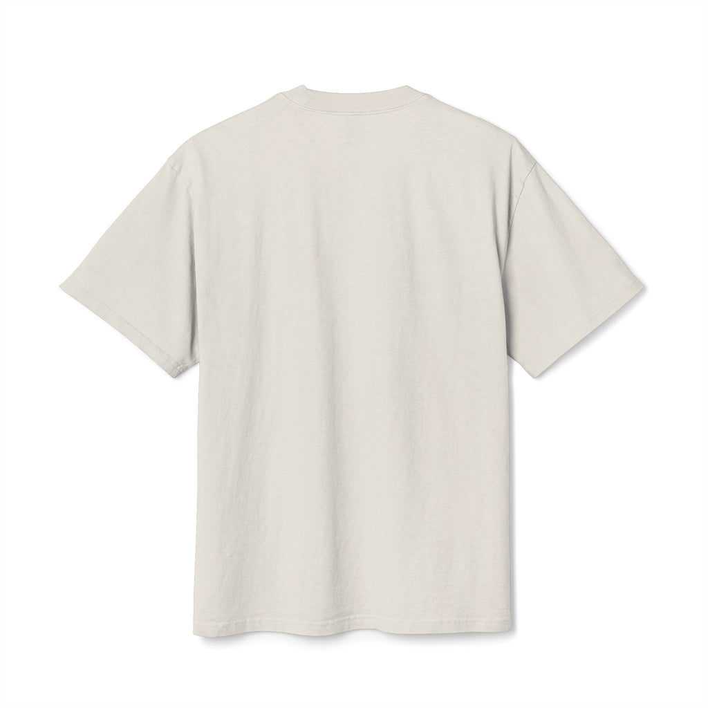 Earned Company oversized heavyweight t-shirt back view sand
