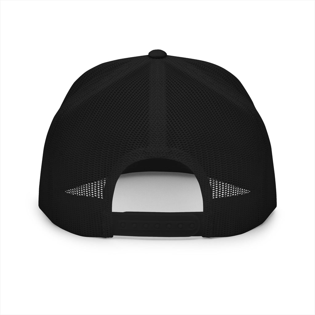 Earned Company trucker hat back view mesh