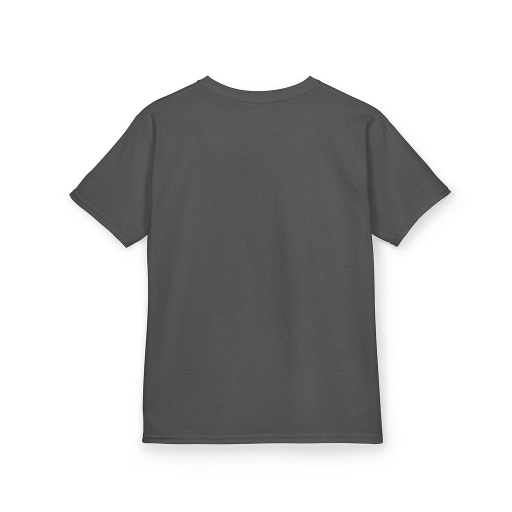 Earned Company youth t-shirt back view grey