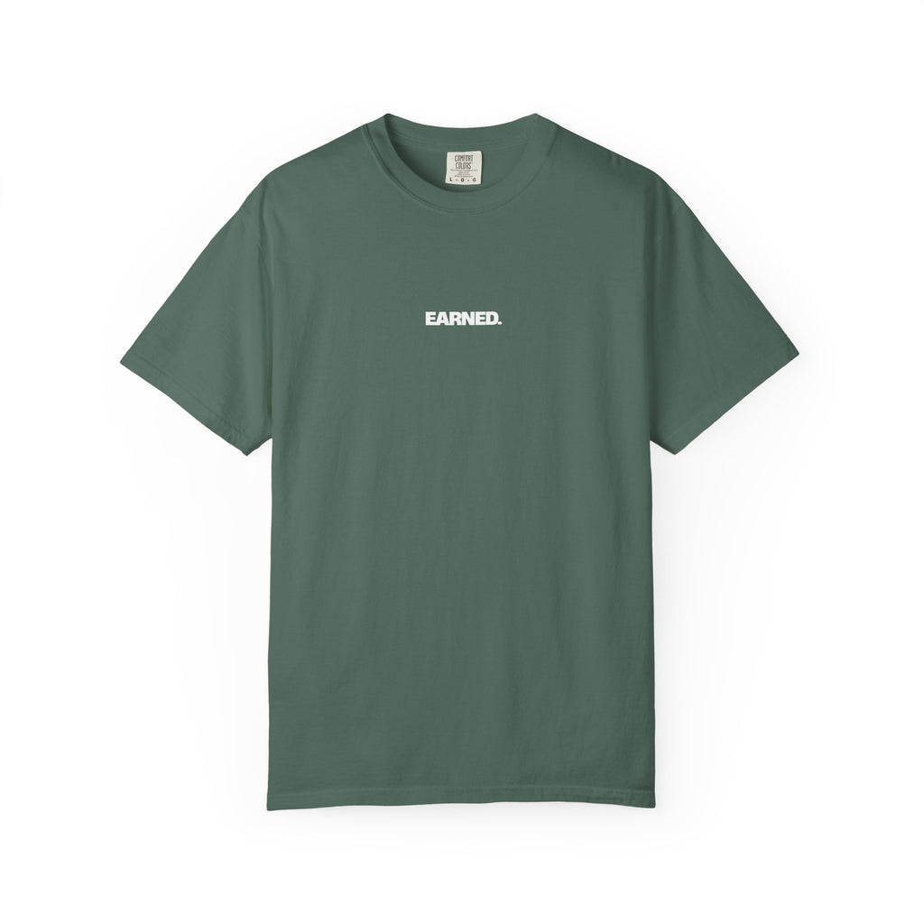 Earned Essential Tee in Blue Spruce front view minimalist athleisure t-shirt