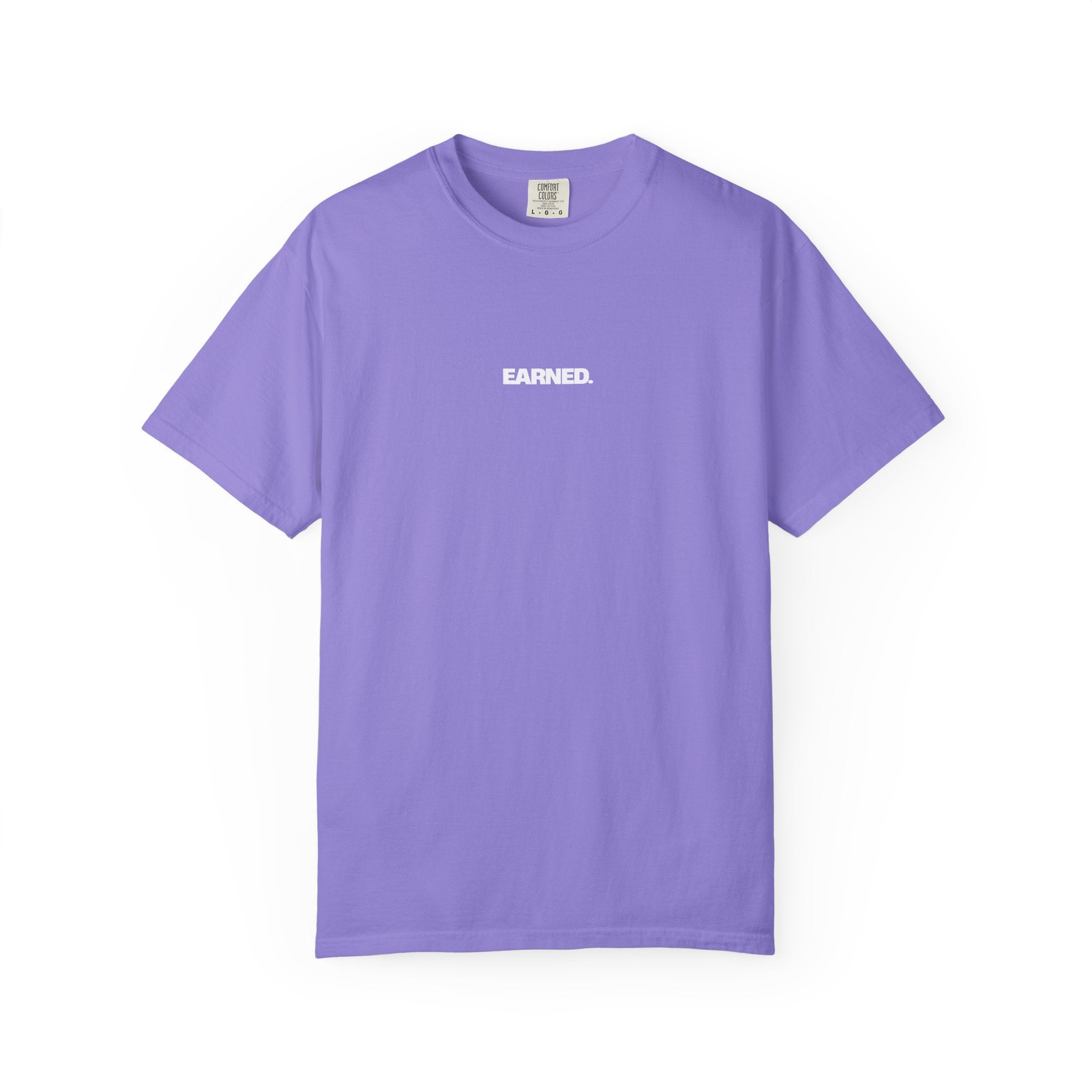 Earned Essential Tee in Violet front view premium casual minimalist tee