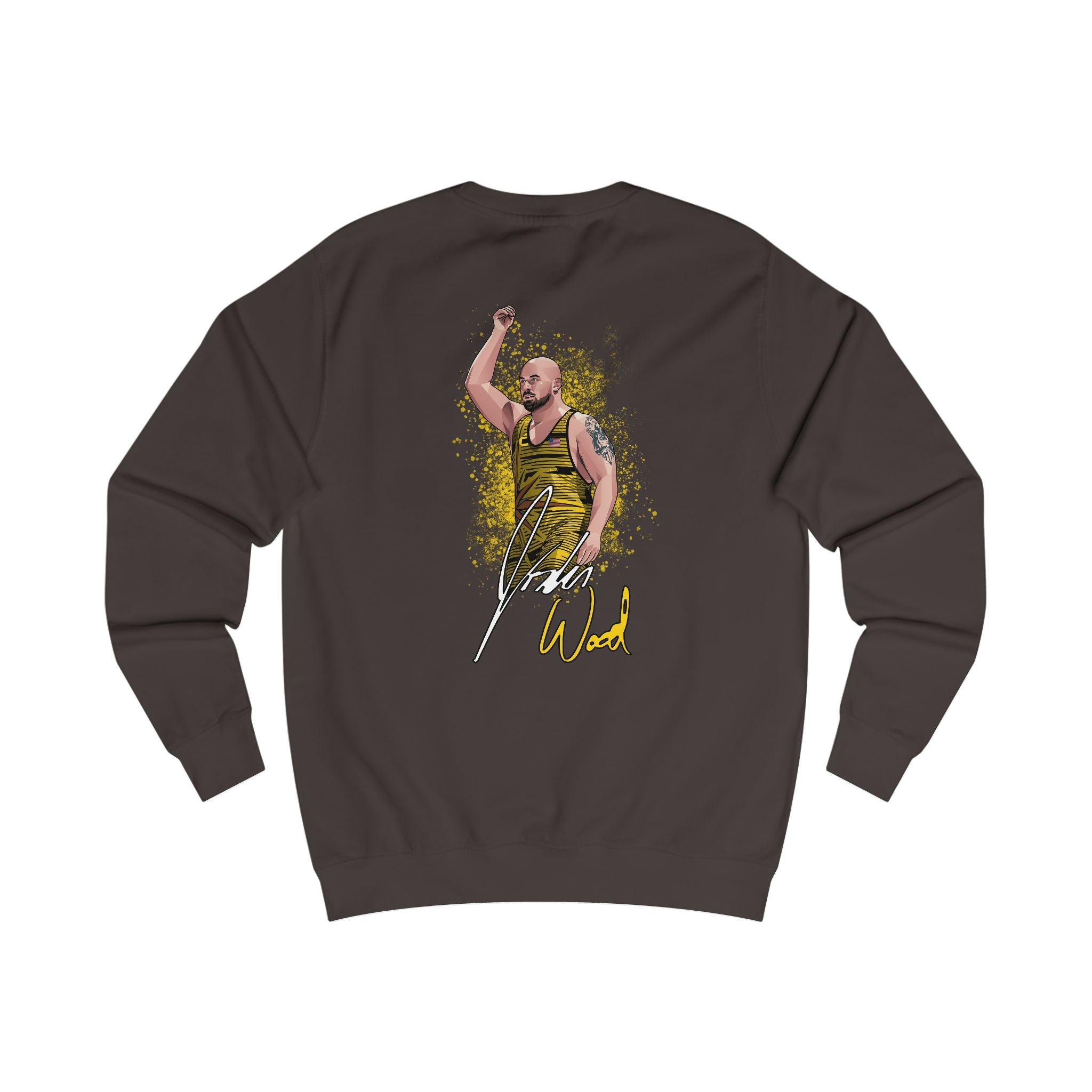 Jordan Wood signature crewneck back graphic brown
