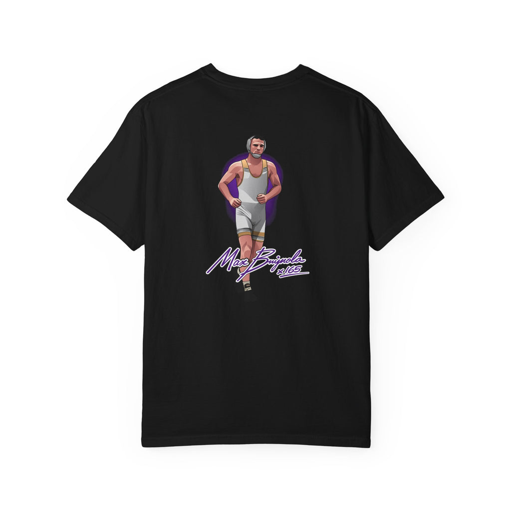 Max Brignola wrestling shirt back black with athlete artwork