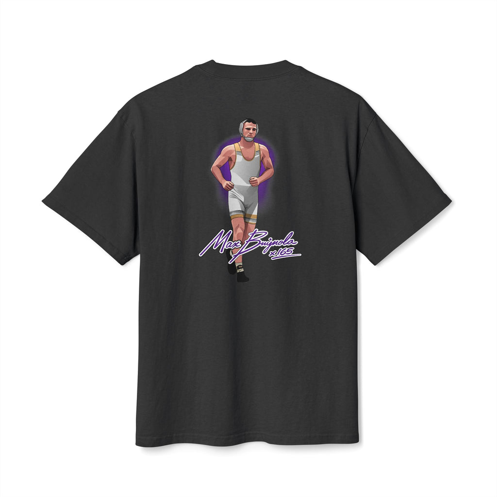 Max Brignola signature wrestling artwork oversized heavyweight t-shirt back faded black