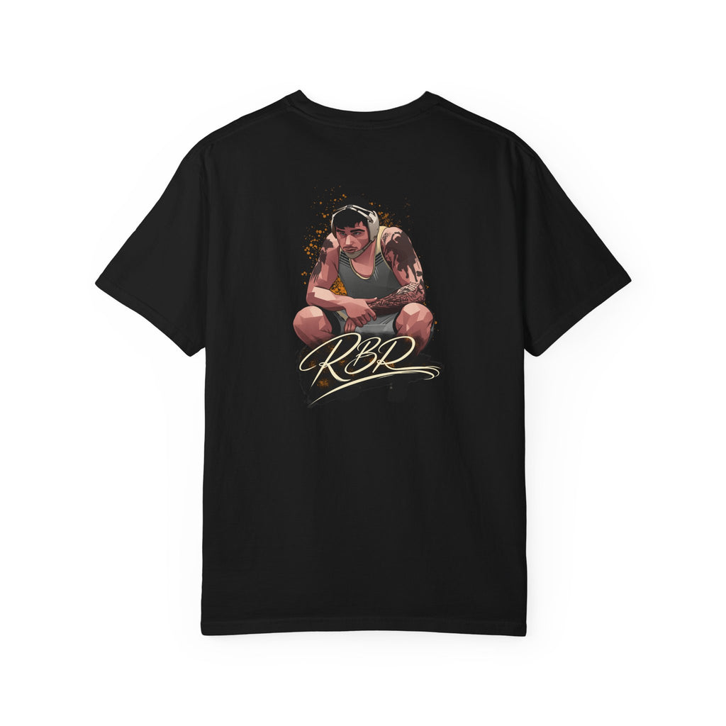 Remy Brancato-Roed wrestling shirt back black with athlete artwork
