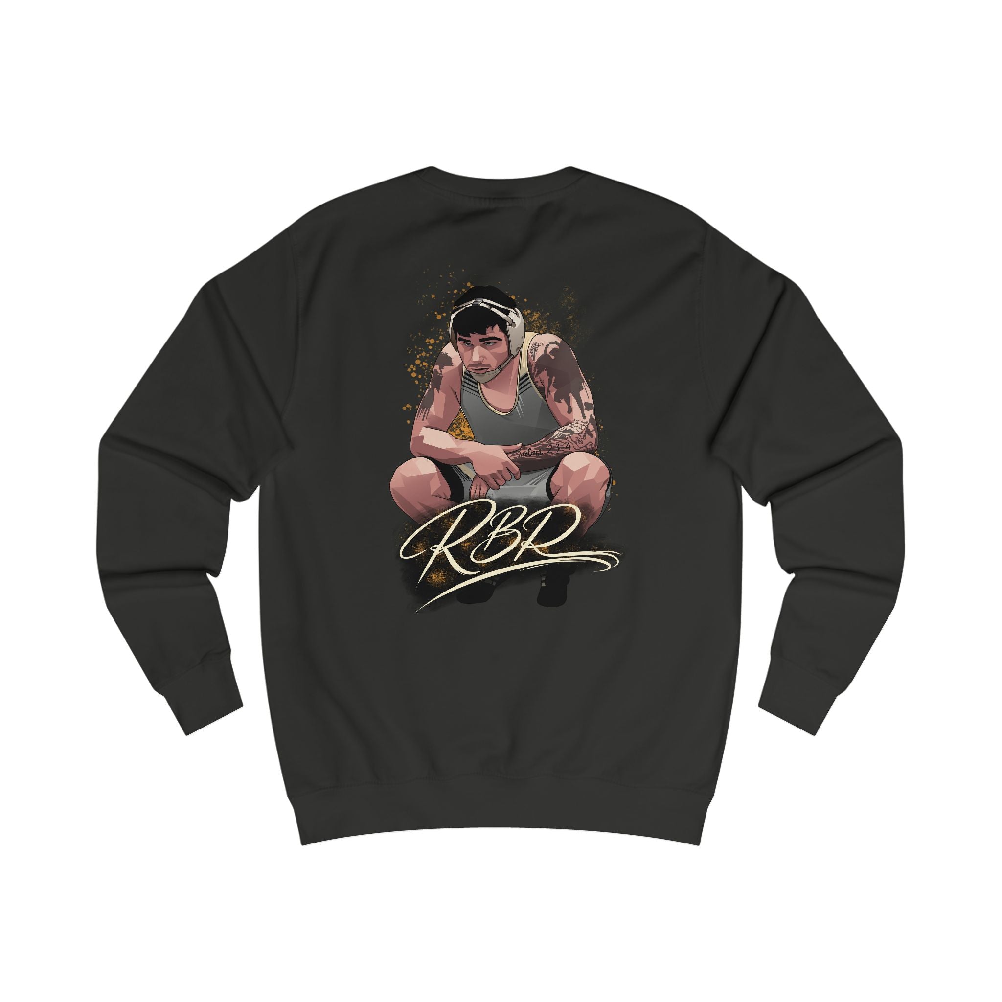 Remy Brancato-Roed signature wrestling artwork crewneck back faded black