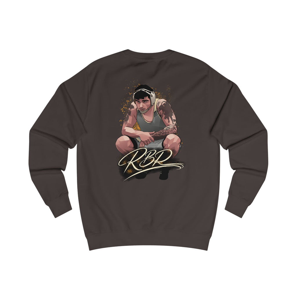 Remy Brancato-Roed signature wrestling artwork crewneck back faded brown