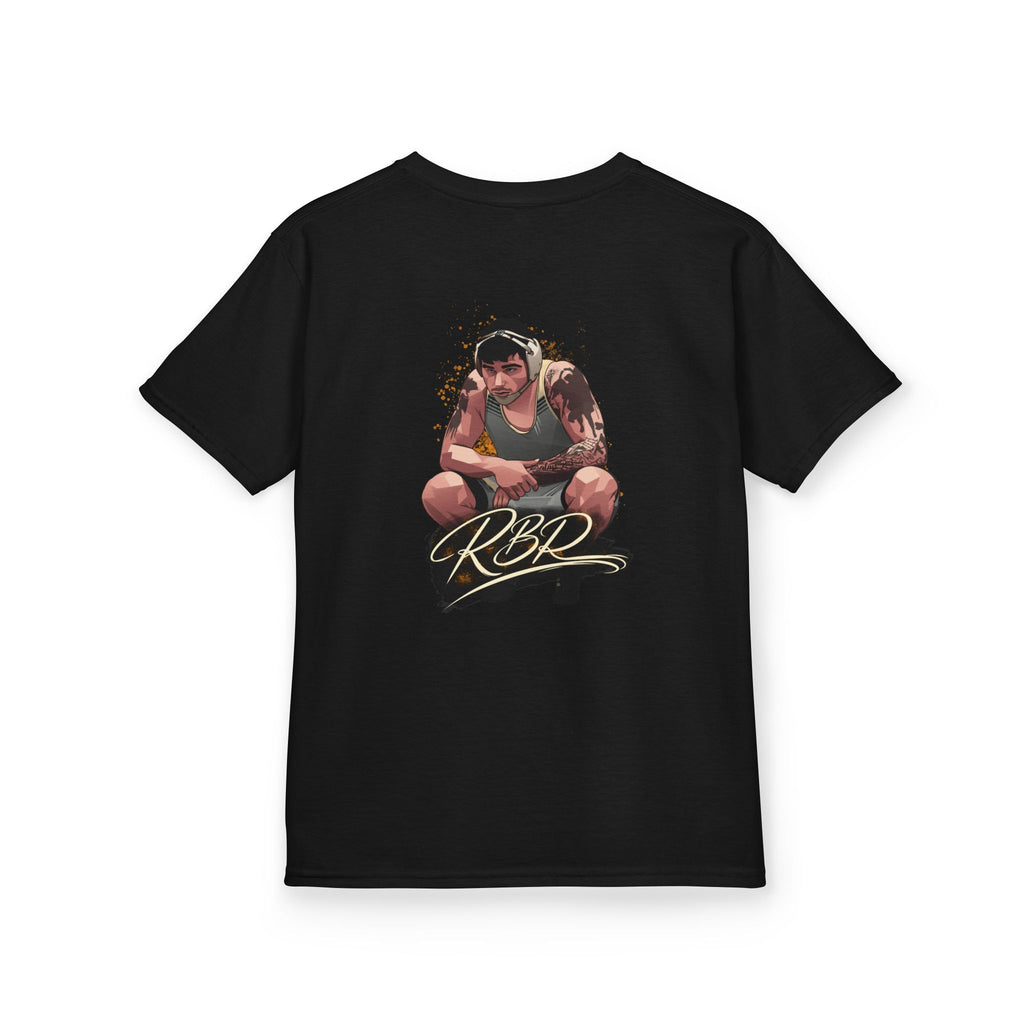 Remy Brancato-Roed signature youth wrestling t-shirt back black with RBR artwork