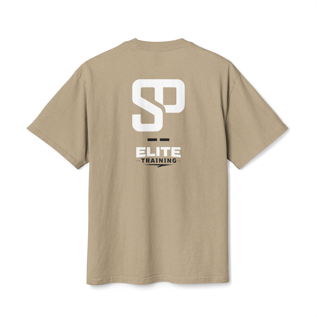 SP Elite x Earned oversized heavyweight t-shirt back graphic tan